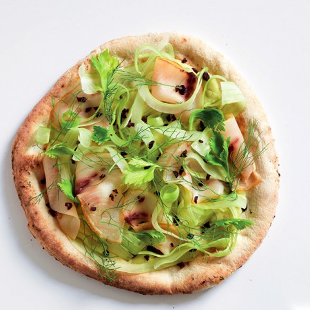Pizza with Smoked Swordfish