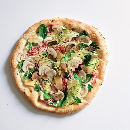 Pizza with Mushrooms and Grana Padano