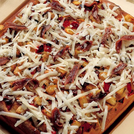 Sliced Potato and Pecorino Pizza