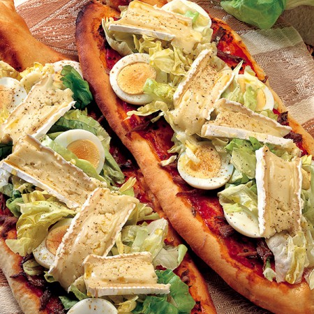French-Style Pizza with Brie and Boiled Egg