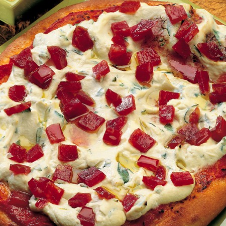 Cornmeal Pizza with Ricotta and Salami
