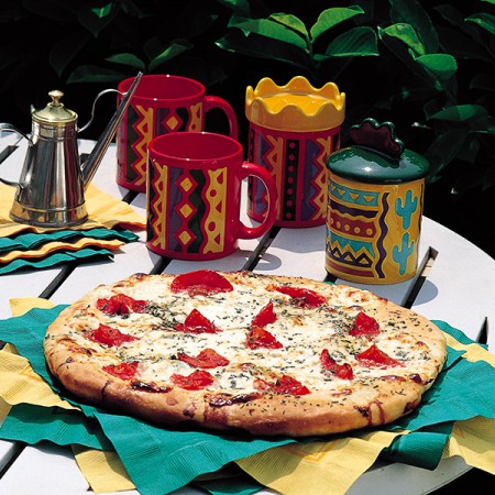 Pizza with Crescenza Cheese and Fresh Tomato