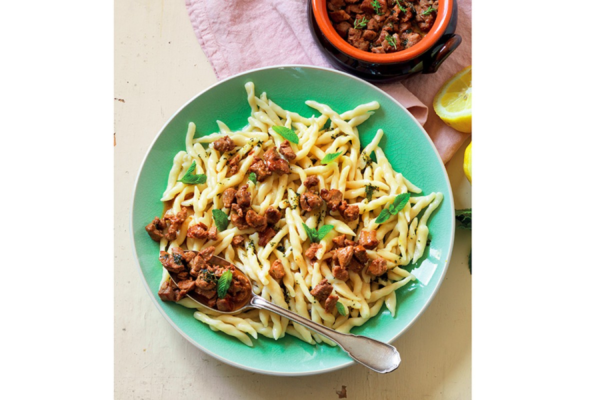 Trofie With Lamb Stew and Lemon Mint Sauce Recipe La Cucina Italiana