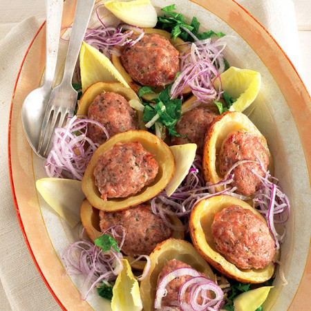 Baked Potatoes Stuffed with Homemade “Sausage”