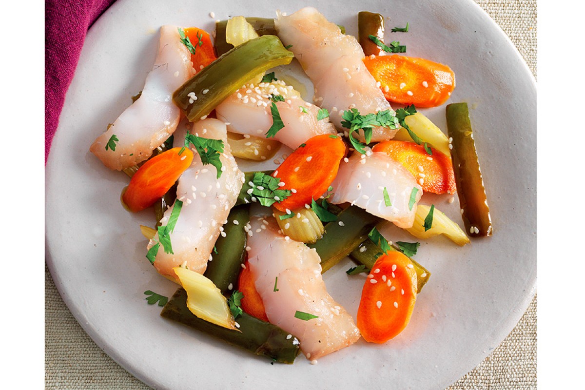 Marinated Turbot with Sweet-and-Sour Vegetables Recipe - La Cucina Italiana