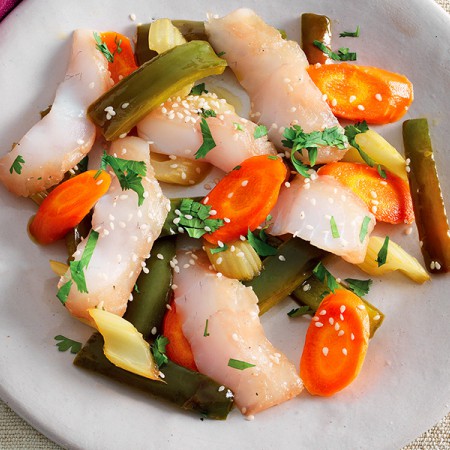 Marinated Turbot with Sweet-and-Sour Vegetables