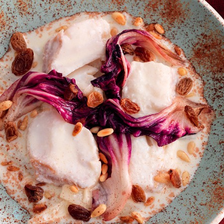 Codfish with Cocoa and Radicchio