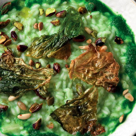 Risotto with Lettuce and Crunchy Seeds