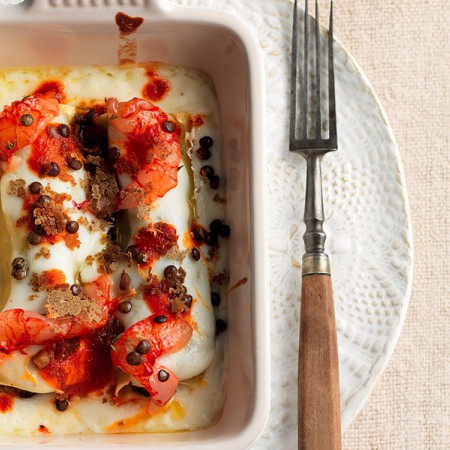 Cannelloni with Shrimp and Lentils