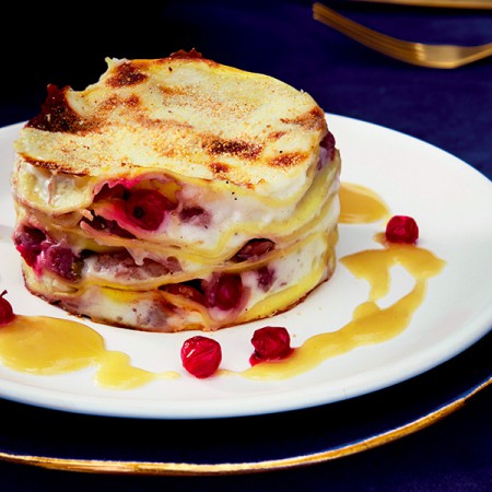 Crab and Red Currant Lasagna with Champagne