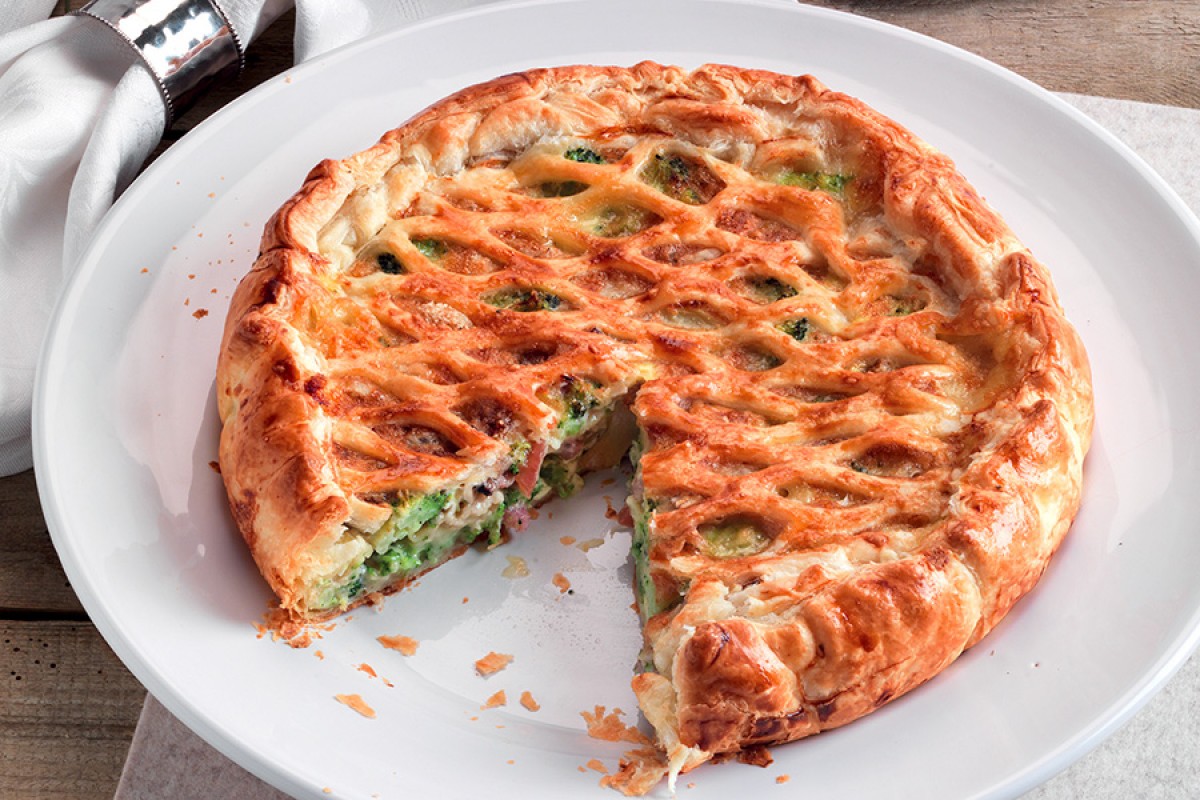 Savory Tart with Broccoli, Guanciale and Camembert-image