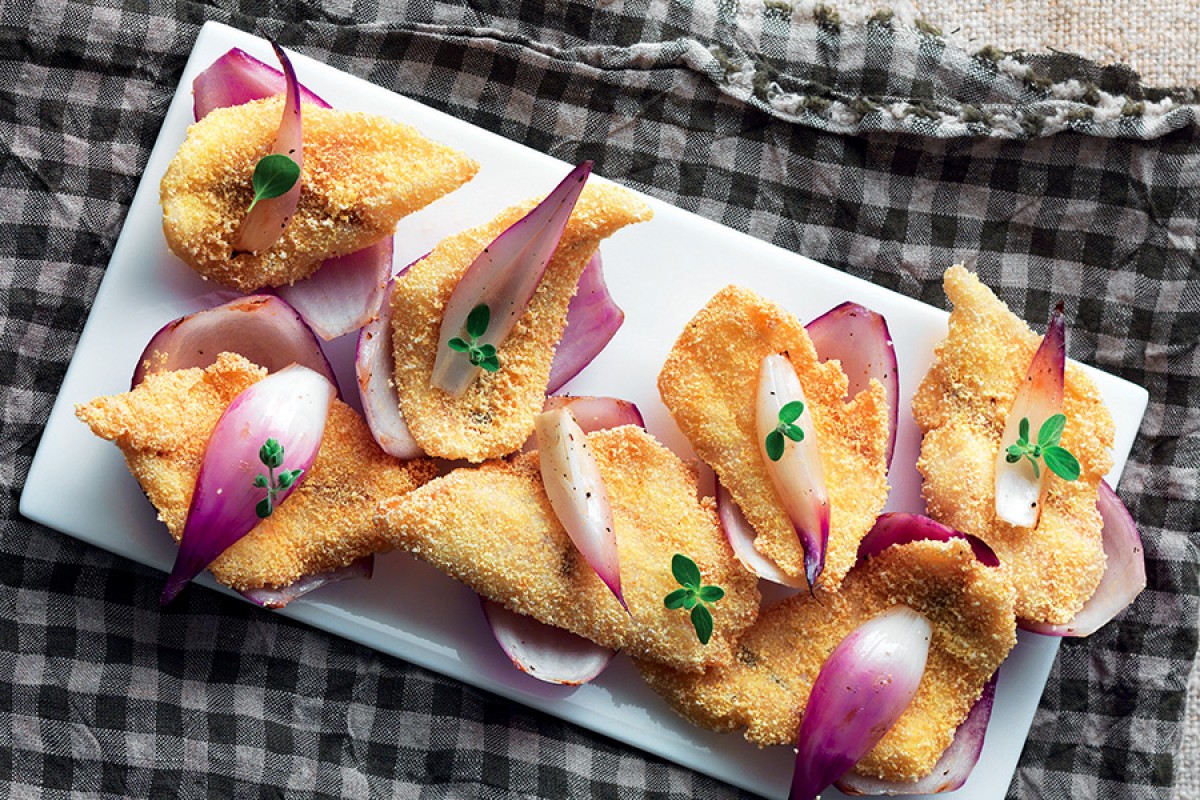 Cornmeal Fried Perch with Red Onions Recipe La Cucina Italiana