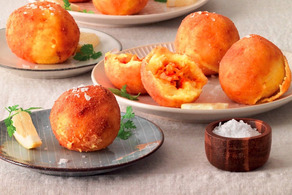 Polenta Arancini with Vegetable Ragù Recipe La Cucina Italiana