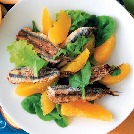 Stuffed Anchovies, Salad and Oranges