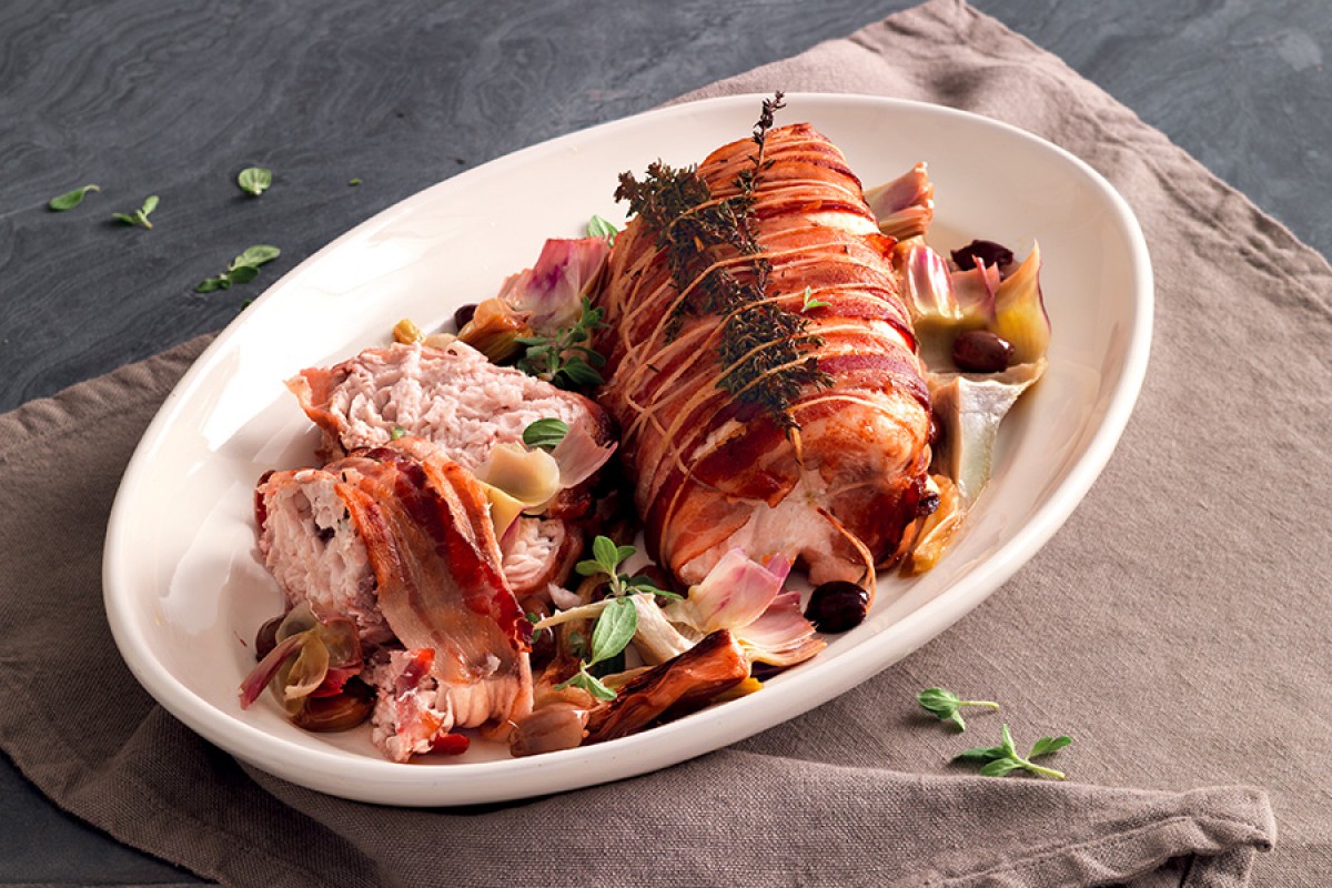 Swordfish Rolls with Spring Onions, Artichokes, and Olives Recipe La Cucina Italiana