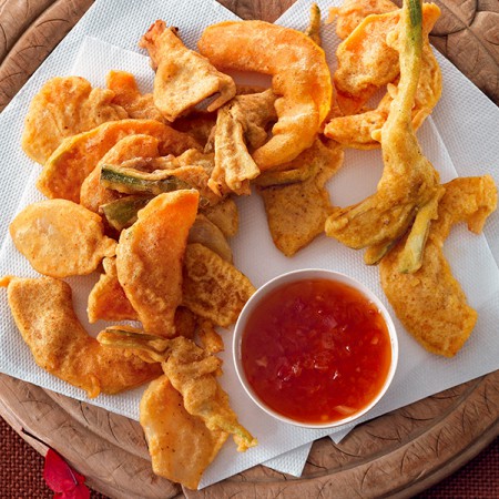 Fried Curry Vegetables with Grapefruit Sauce
