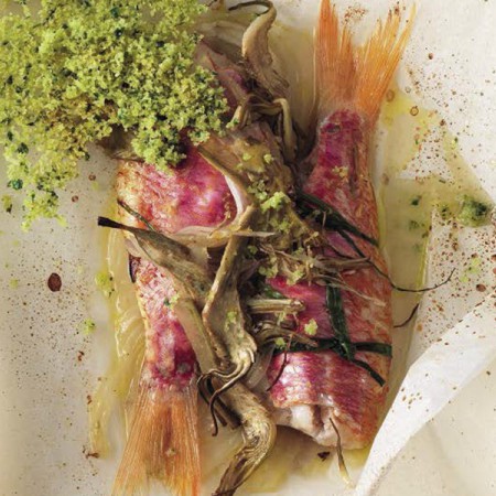 Red Mullet En Papillote with Seasoned Bread Crumbs