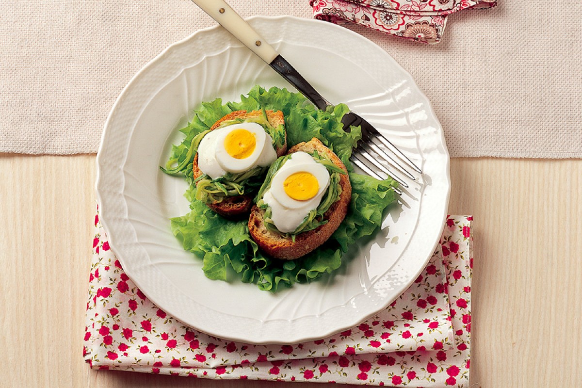 Bruschetta With Zucchini and Goat Cheese Mousse-image
