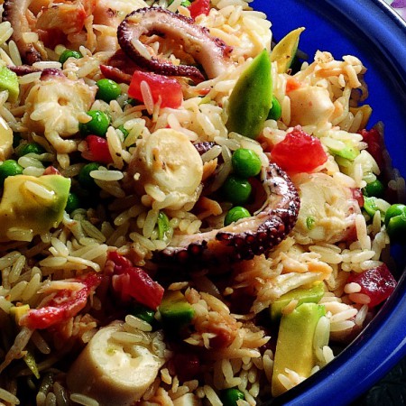 Rice Salad with Octopus and Crab