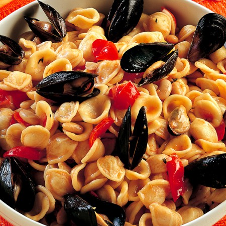 Orecchiette With Mussels, Cannellini Beans, and Tomatoes