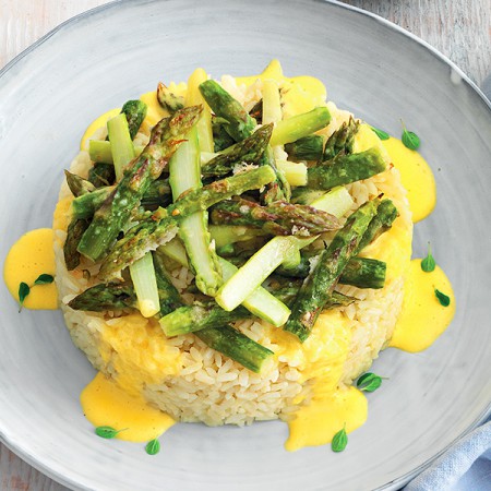 Asparagus Rice Pilaf with Egg Sauce