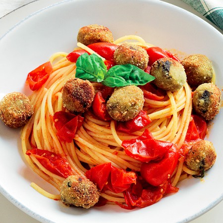 Spaghetti With Eggplant “Meatballs”