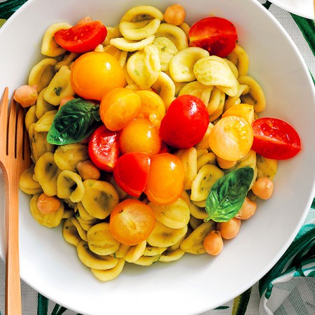 Orecchiette, Chickpeas, and Cherry Tomatoes