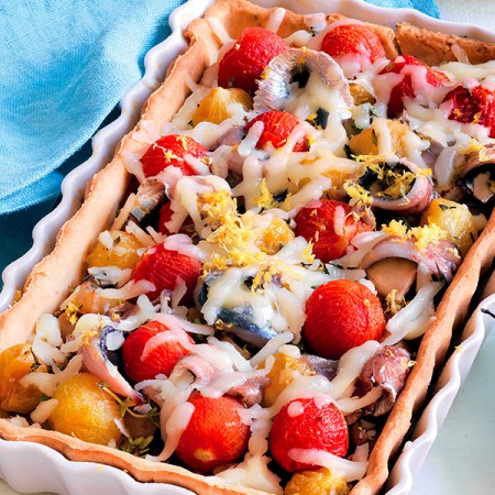 Savory Pie With Anchovies and Eggplant