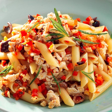 Penne With Chicken and Bell Pepper Ragù