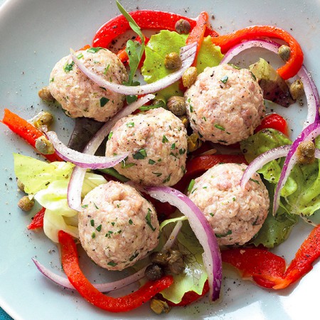Cold Meatballs with Scamorza Cheese