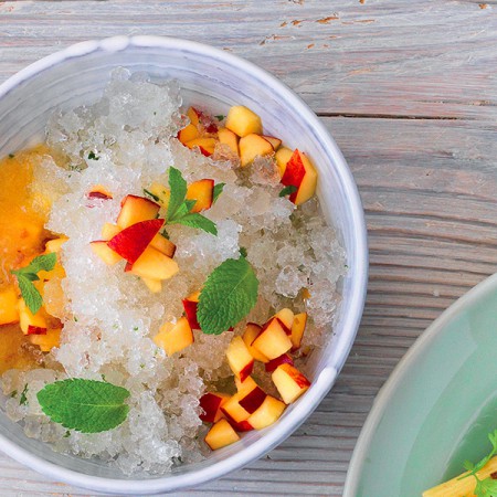 Peach and Mint Shaved Ice
