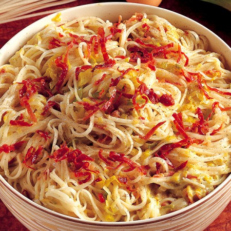 Rice Linguine Carbonara