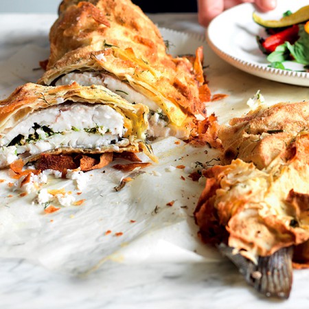 Sea Bass in Pane Carasau