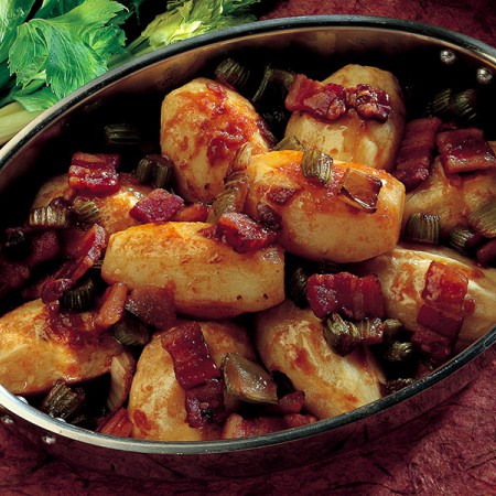 Braised Potatoes with Pancetta and Celery