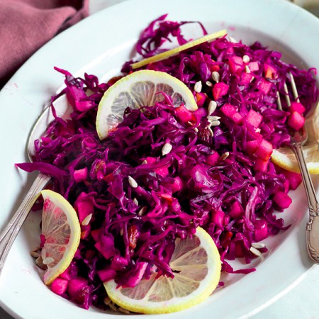 Pressed Salad of Purple Cabbage with Lemon