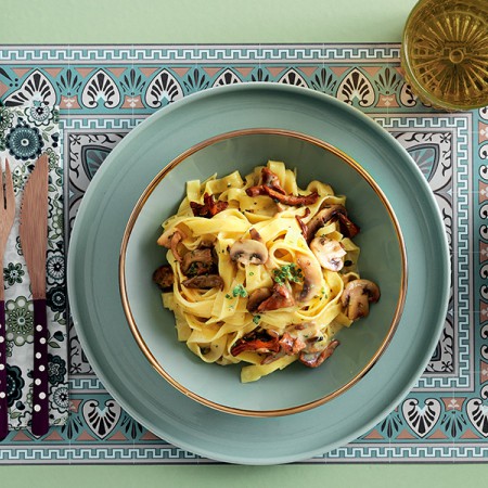 Tagliatelle with Mushroom Fricassee