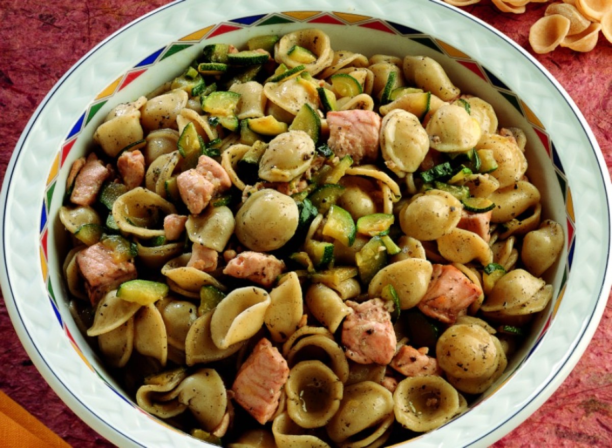 Italian orecchiette pasta recipe with Olive Tapenade, Salmon, and ...