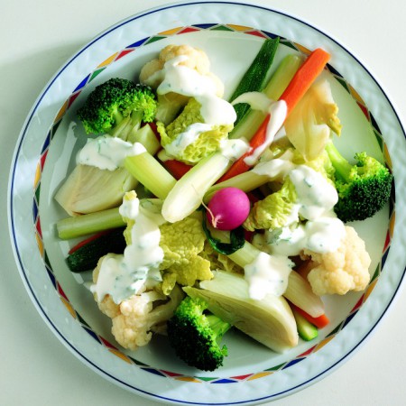 Assorted Vegetables with Cheese Sauce
