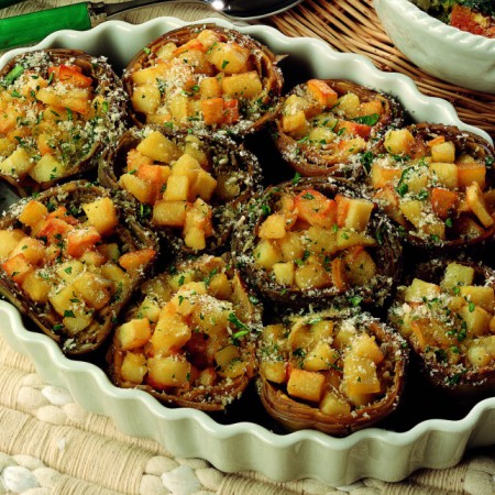 Artichokes Stuffed with Crisp Potatoes
