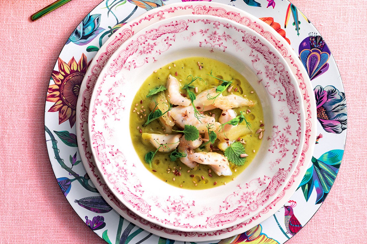Turbot in Pea Soup with Lemon Balm Recipe - La Cucina Italiana