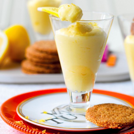 Lemon Pudding with Oatmeal Cookies