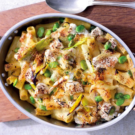 Baked Rigatoni with Chicken and Leek Puree