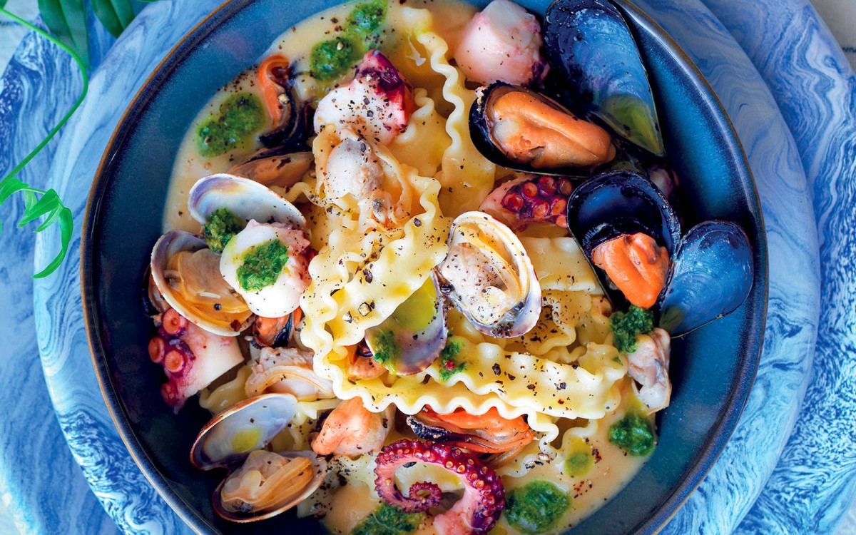 Mafalde With Octopus, Mussels, and Clams-image