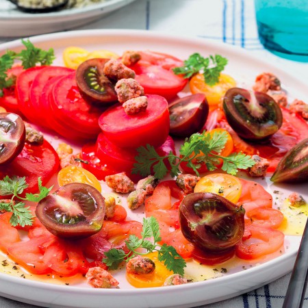 Tomato Delight with Pralined Pistachios