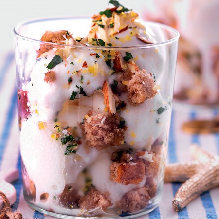 Almond Bread and Frozen Yogurt Creme
