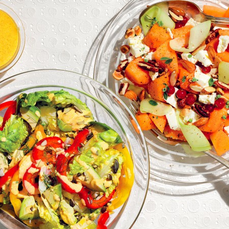 Salad with Avocado and Turmeric Sauce