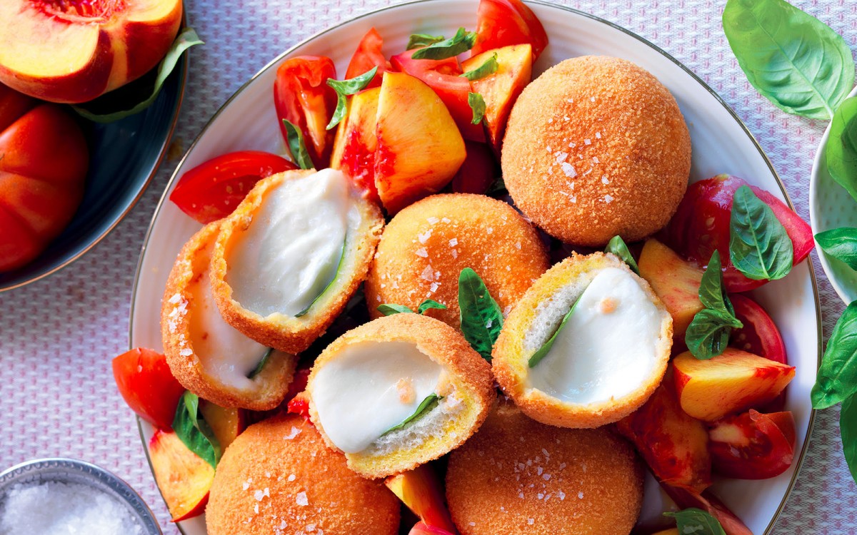 Mozzarella in Carrozza With Tomatoes and Peaches-image