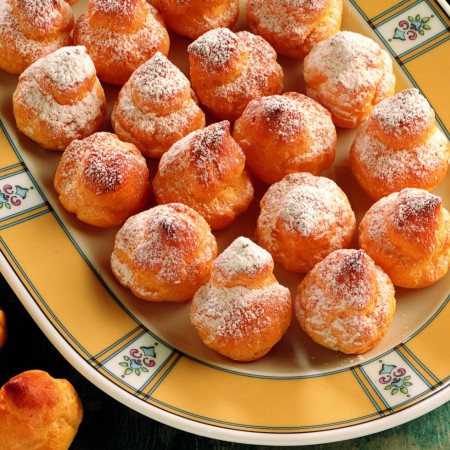 Profiteroles with Apricot Mousse