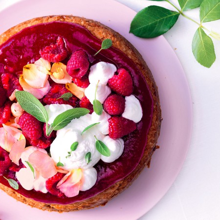 Buckwheat Cake with Raspberries