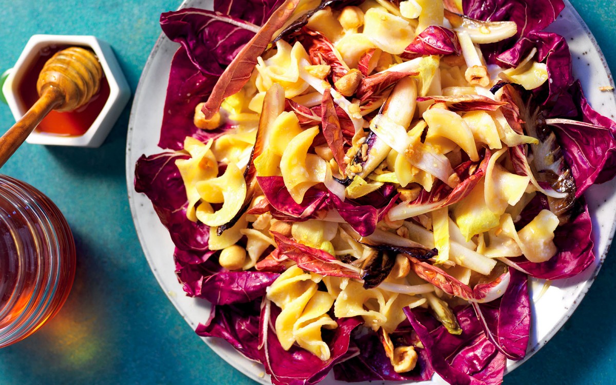 Fusilloni with Pecorino Sauce, Greens, and Honey Recipe La Cucina